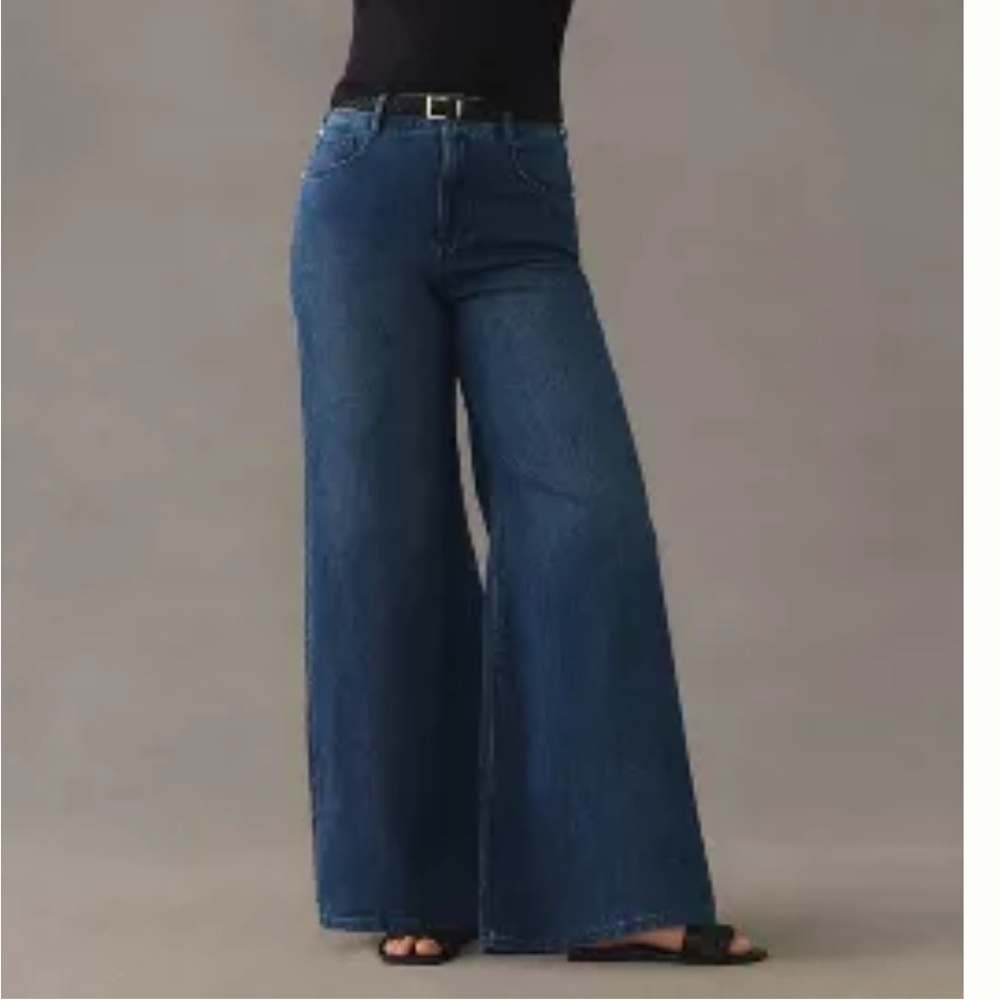 PILCRO HIGH-RISE WIDE-LEG TROUSER JEANS